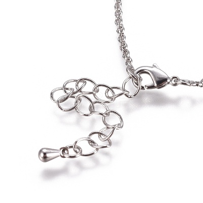 Brass Rolo Chain Necklaces Making MAK-L025-04P-1