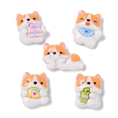 Opaque Resin Puppy Cabochons RESI-K027-32-1