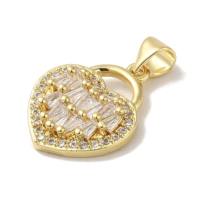 Rack Plating Brass Micro Pave Cubic Zirconia Pendants KK-P272-10G-1