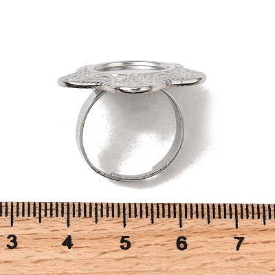 304 Stainless Steel Cuff Ring Components STAS-P403-02P-1