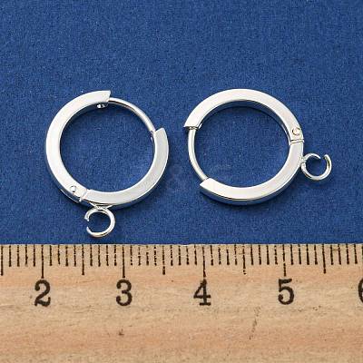 201 Stainless Steel Huggie Hoop Earrings Findings STAS-A167-01G-S-1