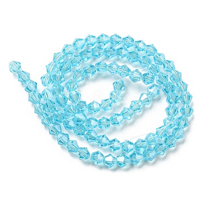 Transparent Electroplate Glass Beads Strands GLAA-F029-4mm-C20-1