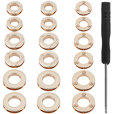 18Pcs 3 Styles Alloy Grommet Eyelet Findings FIND-CL0002-21KCG-1