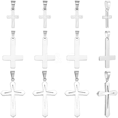 12Pcs 3 Styles 304 Stainless Steel Pendants STAS-BBC0007-24-1