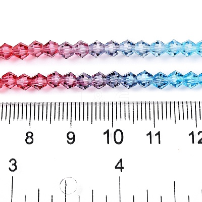 Gradient Color Baking Paint Glass Bead Strands DGLA-A039-T4mm-A017-1