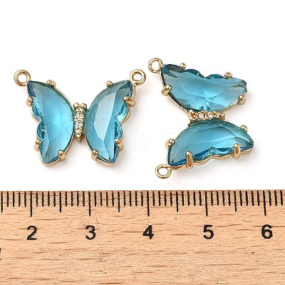 Brass Pave Faceted Glass Connector Charms FIND-Z020-03C-1