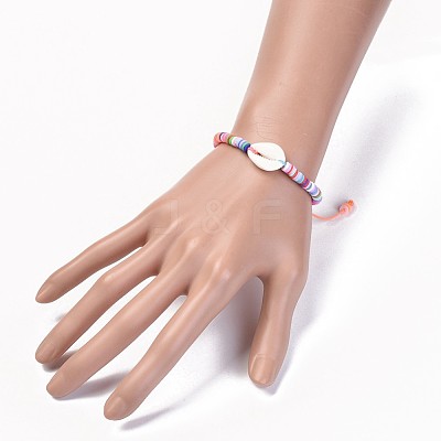 Handmade Polymer Clay Heishi Beads Kids Braided Bracelets BJEW-JB04317-05-1