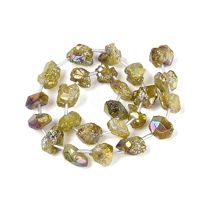 Dyed Electroplate Raw Rough Natural Amethyst Beads Strands G-Q610-05G-1