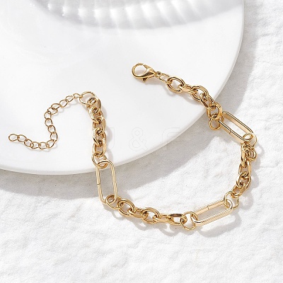 304 Stainless Steel Figaro Chains Bracelets for Women BJEW-JB12775-01-1