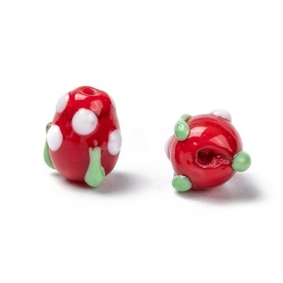 Handmade Lampwork 3D Strawberry Beads LAMP-R109A-M-1
