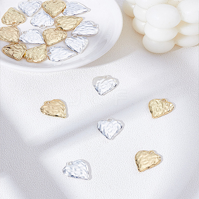 20Pcs 2 Colors Rack Plating Hammered Alloy Pendants FIND-LP0005-50-1