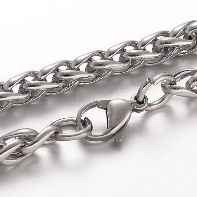 Tarnish Resistant 304 Stainless Steel Wheat Chain Bracelets BJEW-F215-07-P-1