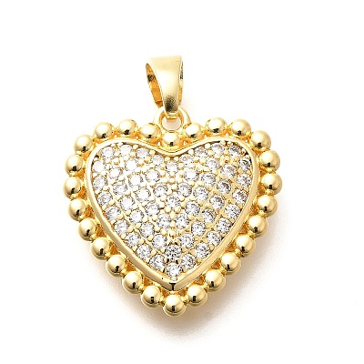 Brass Micro Pave Cubic Zirconia Pendants KK-G519-17G-1