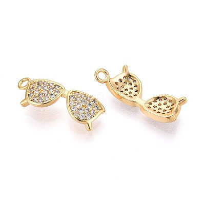 Brass Micro Pave Cubic Zirconia Pendants KK-N263-87G-1