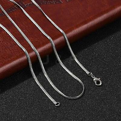 2mm Rack Plating Brass Herringbone Chain Necklaces for Women Men MAK-L044-20P-1
