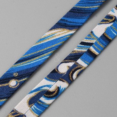 5M Japanese Printed Wave Cotton Ribbons OCOR-WH0089-25A-02-1