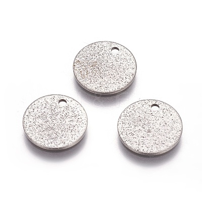 Non-Tarnish 304 Stainless Steel Textured Pendants X-STAS-I098-01-12mm-P-1