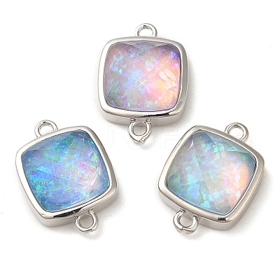 Synthetic Opal Connector Charms KK-S370-04P-1