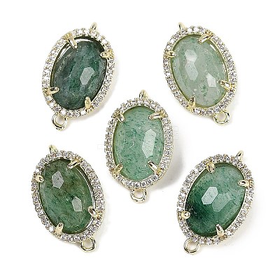Natural Green Strawberry Quartz Faceted Oval Links G-B126-07G-06-1