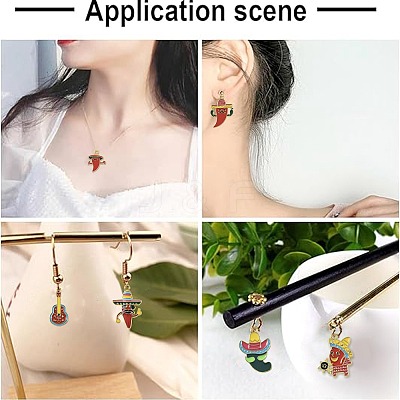 36Pcs 12 Styles Cinco De Mayo Theme Alloy Enamel Pendants ENAM-FS0004-37-1