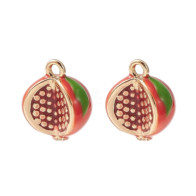 2Pcs Brass Enamel Charms KK-YW0001-78-1
