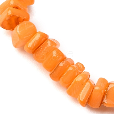 Dyed Natural Freshwater Shell Beads Stretch Bracelets for Men Women BJEW-JB12477-04-1