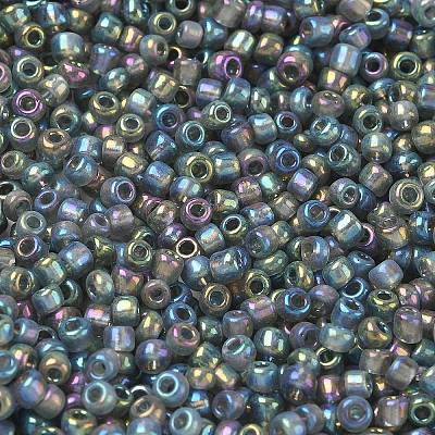 Transparent Colours Rainbow Round Glass Seed Beads X-SEED-A007-3mm-172-1