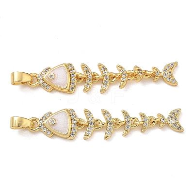 Brass Micro Pave Clear Cubic Zirconia Pendants CU-CBA280C-01G-01-1