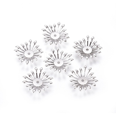 Non-Tarnish Multi-Petal 316 Surgical Stainless Steel Bead Caps STAS-G196-03P-1