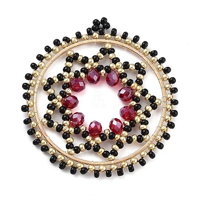 Seed Beads Beaded Pendants PALLOY-MZ00386-01-1