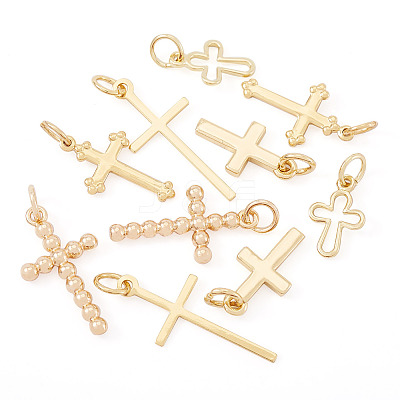 10Pcs 5 Style Brass Pendants KK-TA0002-06-1