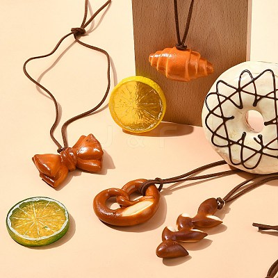 4Pcs 4 Styles PVC Simulated Bread Pendant Decorations ST-CJ0028-11-1