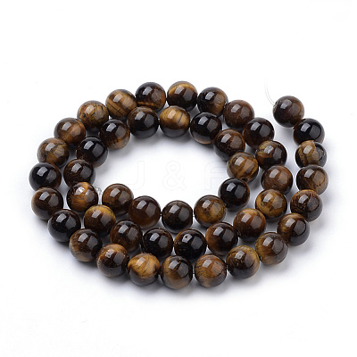 Natural Tiger Eye Beads Strands G-S259-21-6mm-1