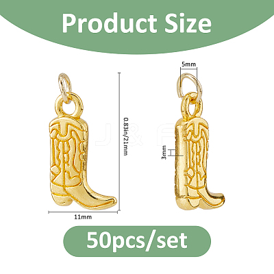 50Pcs Alloy Cowboy Boot Pendants PALLOY-FH00192-1