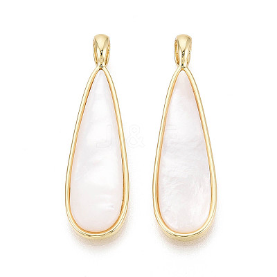 Natural White Shell Pendants X-KK-T073-65B-1