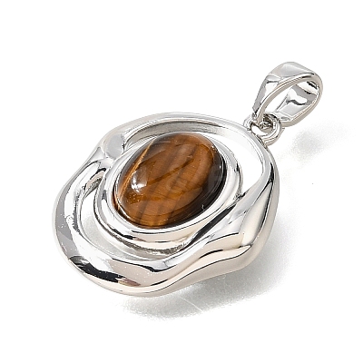 Natural Tiger Eye Pendants KK-N289-01P-1