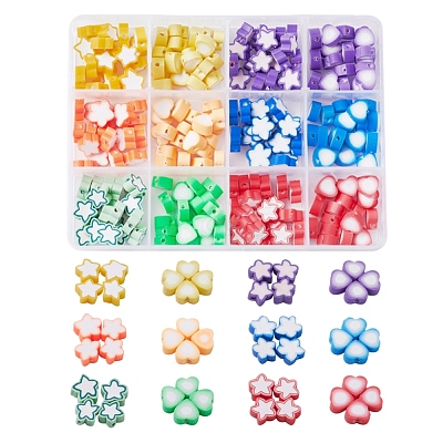 240Pcs 12 Style Handmade Polymer Clay Beads CLAY-YW0001-29-1