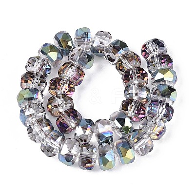Electroplate Transparent Glass Beads Strands EGLA-N022-04A-D04-1