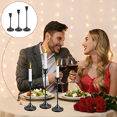 3Pcs 3 Styles Metal Candle Holder Sets DIY-WA0001-37G-1