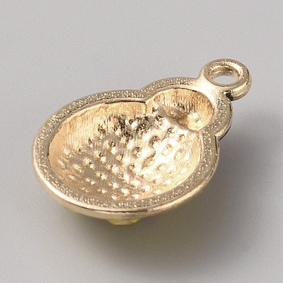 Alloy Enamel Pendant Rhinestone Setting ENAM-WH0050-08G-05-1