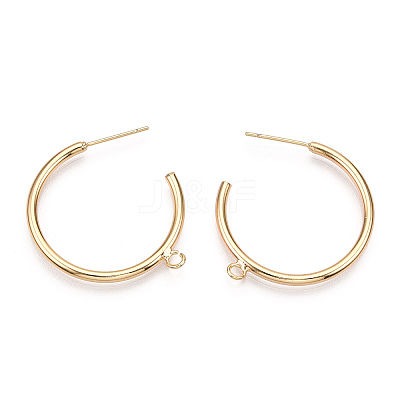Brass Stud Earring Findings KK-S345-031-1