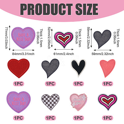 8Pcs 8 Styles Computerized Embroidery Cloth Patches PATC-TA0001-38A-1