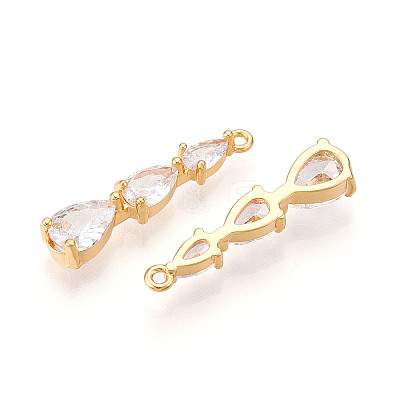 Brass Micro Pave Cubic Zirconia Pendants X-KK-N261-118C-G-1