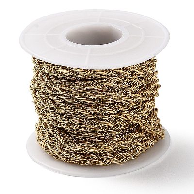 Ion Plating(IP) 304 Stainless Steel Rope Chains CHS-G027-08C-G-1