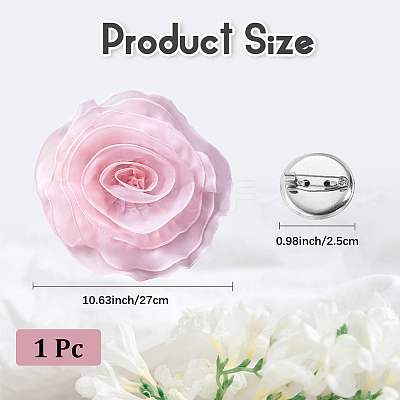 1Pc Flower Polyester Brooches JEWB-CN0001-08C-1