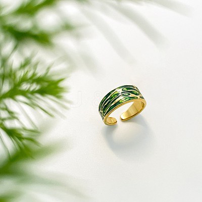 304 Stainless Steel Enamel Cuff Open Rings WGD5030-03-1