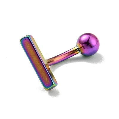 304 Stainless Steel T-Shaped Curved Barbell LS-AJEW-G041-04M-1