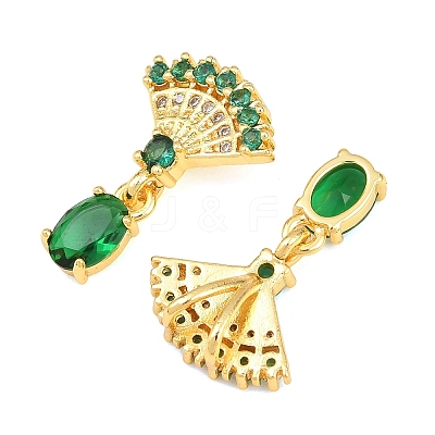Brass Micro Pave Cubic Zirconia Pendants KK-K340-53G-1