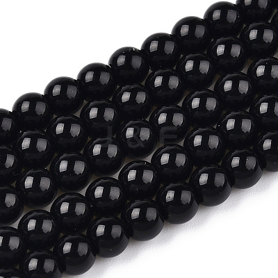 Opaque Solid Color Glass Beads Strands GLAA-T032-P6mm-01-1