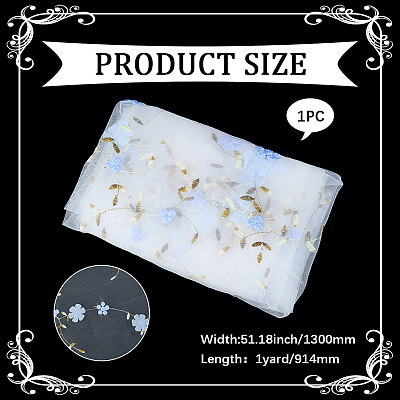 3D Flower Milk Fiber Embroidery Fabric AJEW-WH20006-241A-1